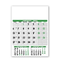 Large Wire Bound Calendar - Green and Black