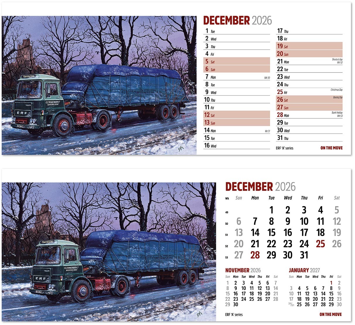 On the Move Desk Calendar