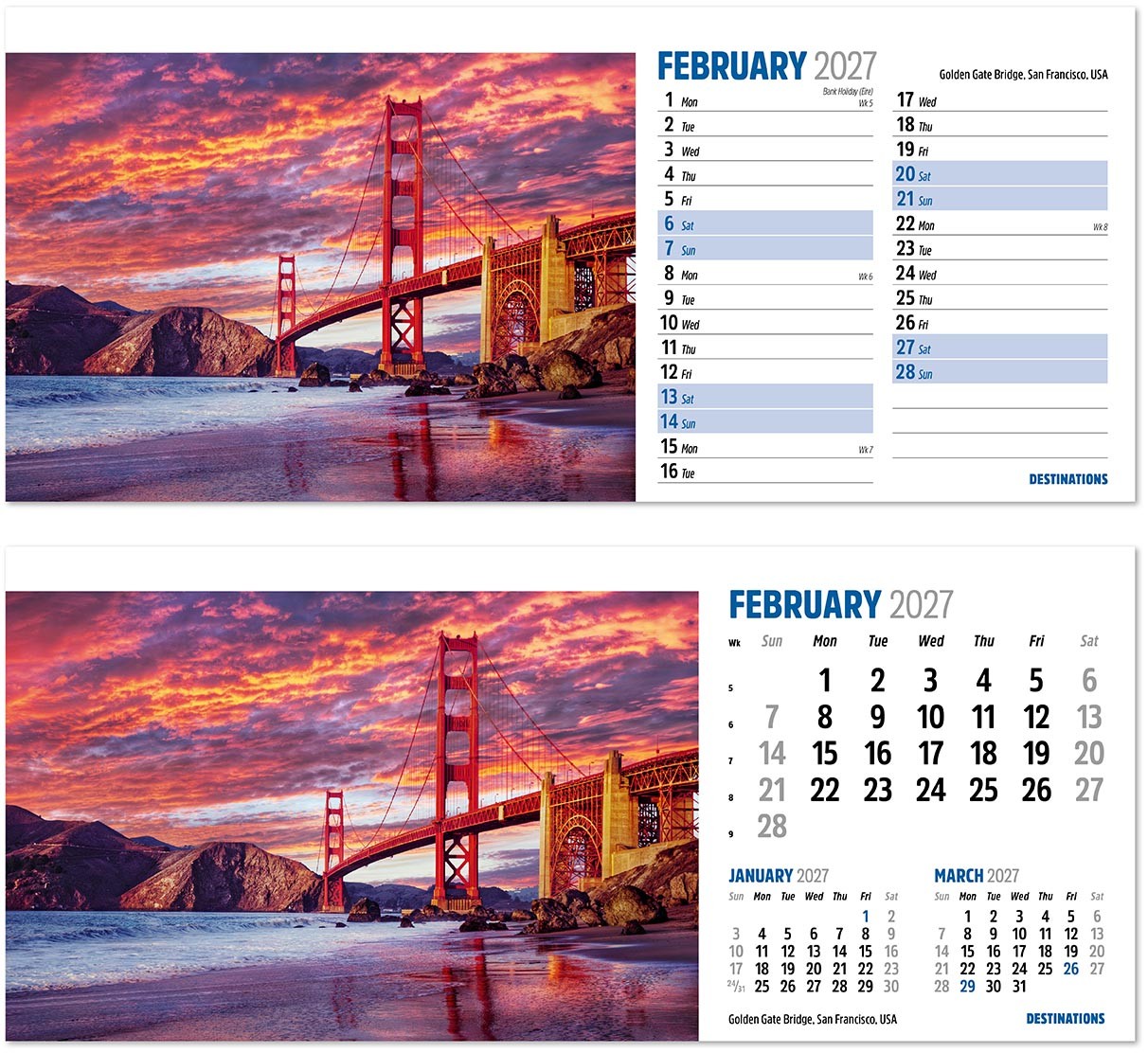 Destinations Desk Calendar