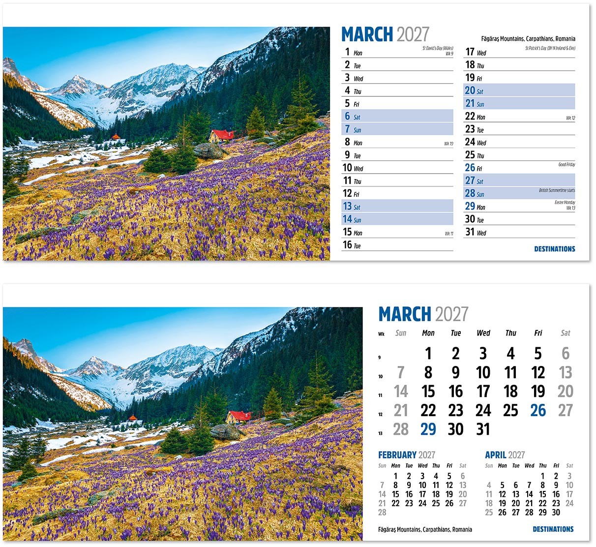 Destinations Desk Calendar