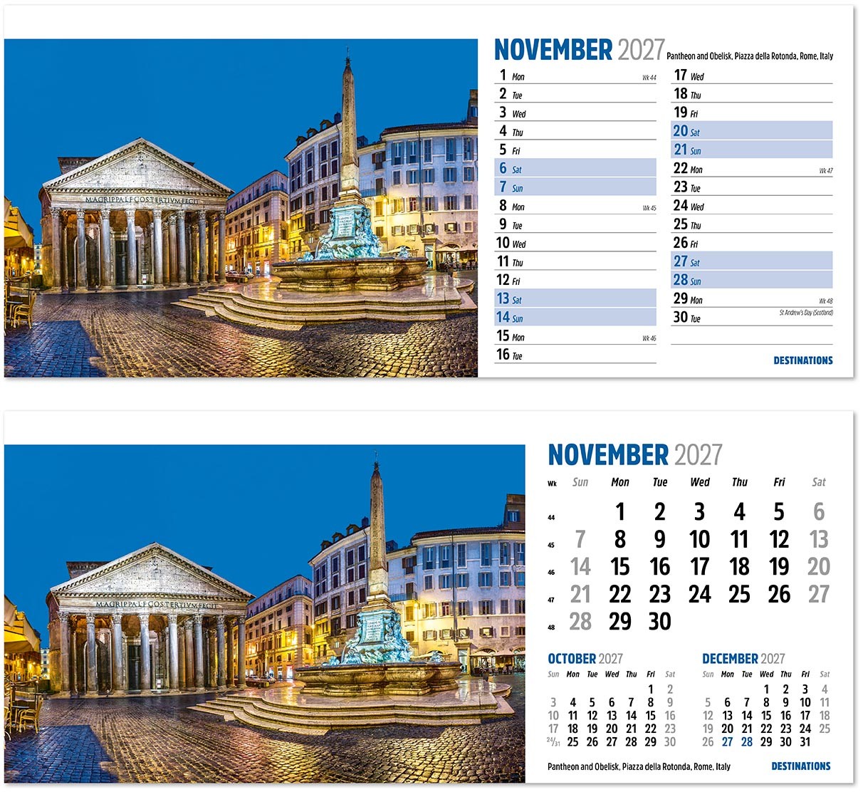 Destinations Desk Calendar