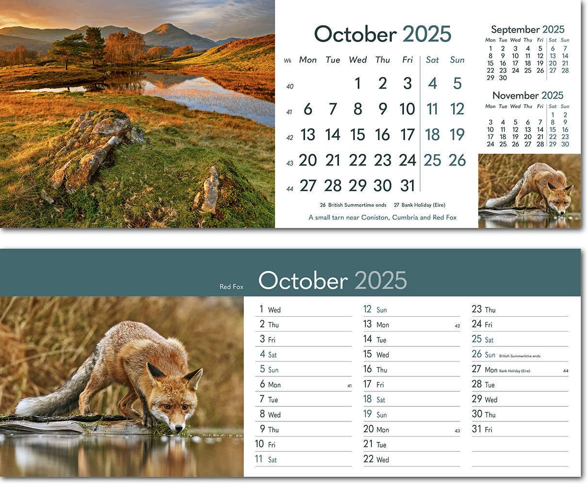 Rural Britain Note Station Desk Calendar 