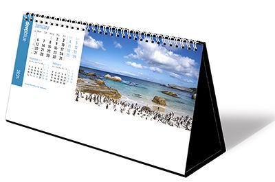 Deep Blue Premium Lined Easel Desk Calendar