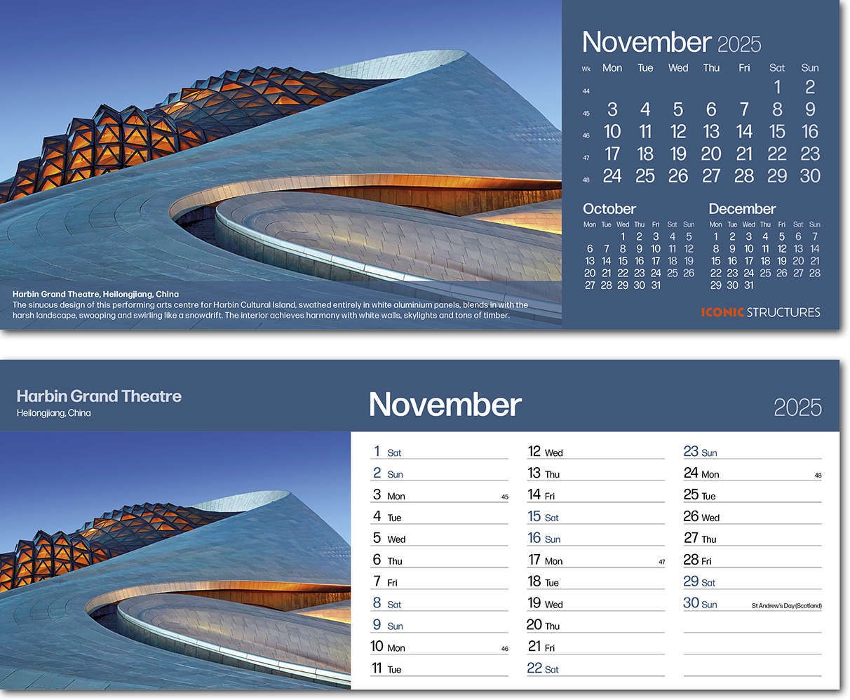 Iconic Structures Note Station Desk Calendar