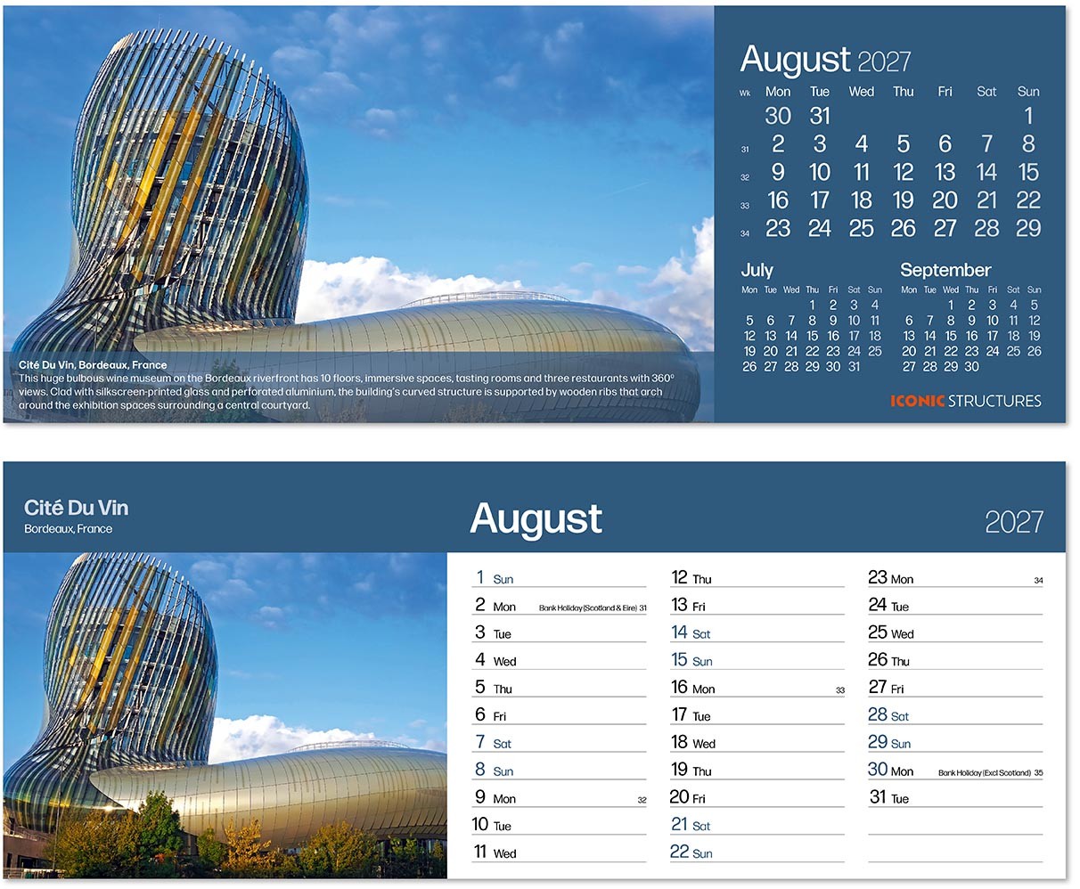 Iconic Structures Task Station Desk Calendar