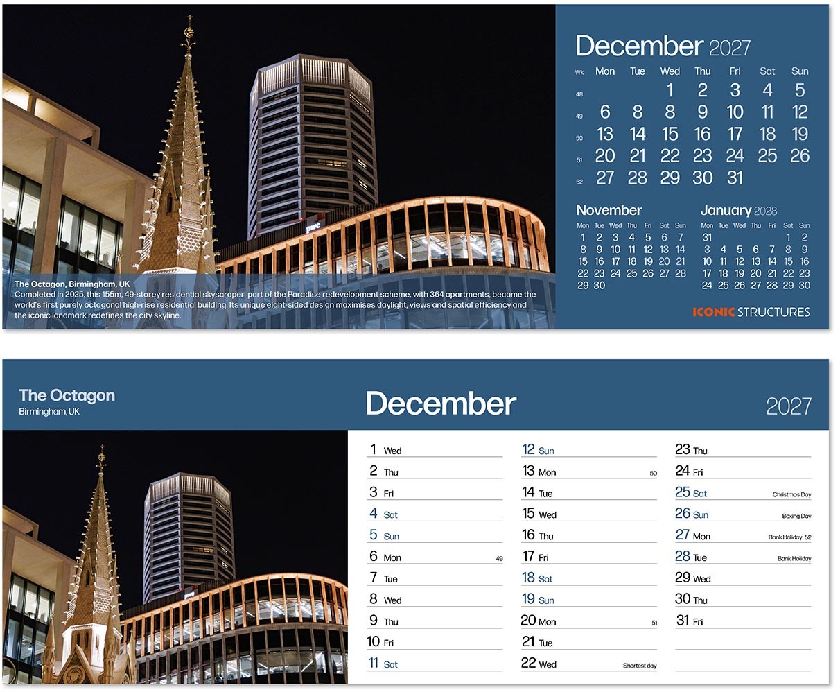 Iconic Structures Task Station Desk Calendar