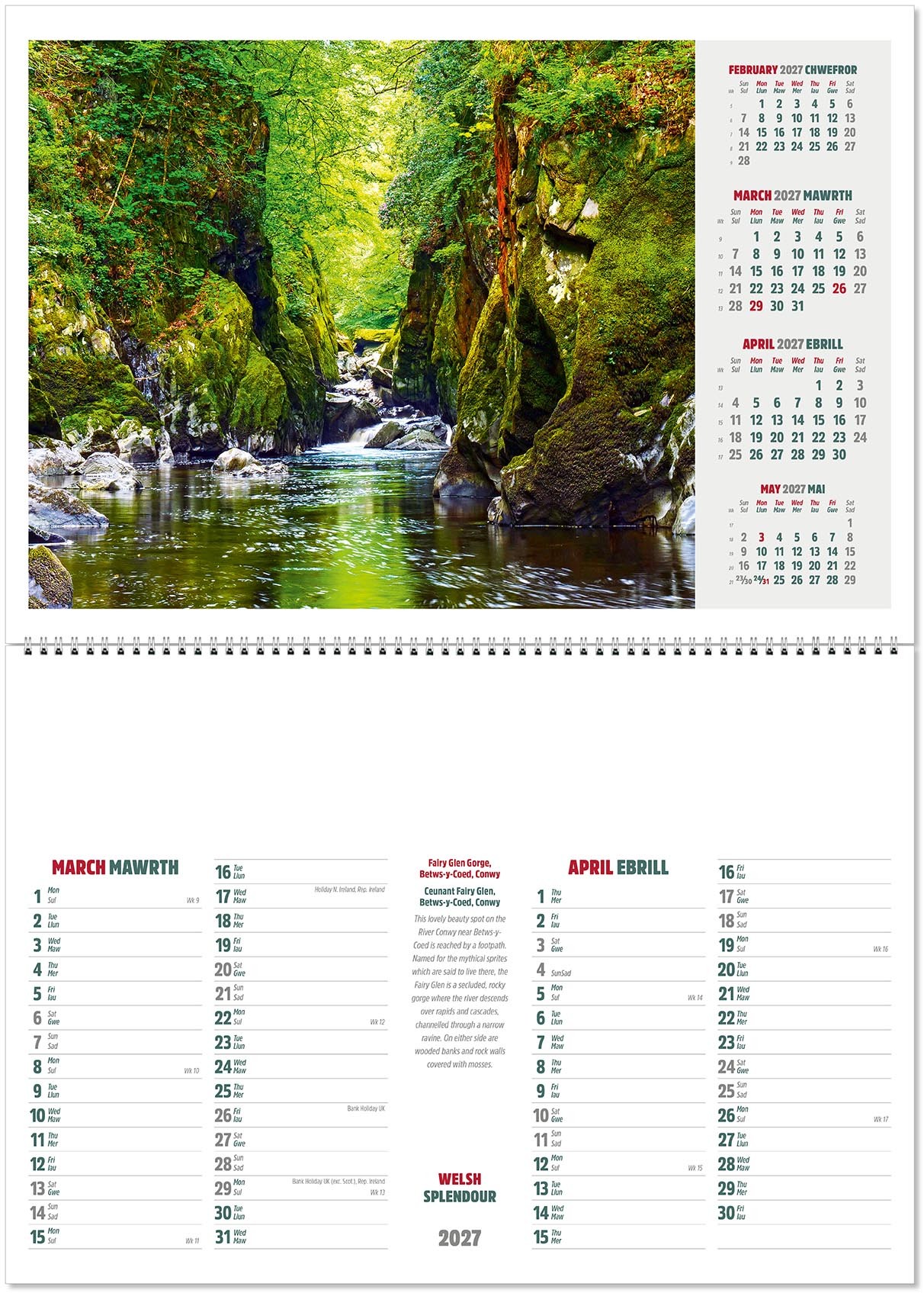 Welsh Splendour Postage Saver Calendar