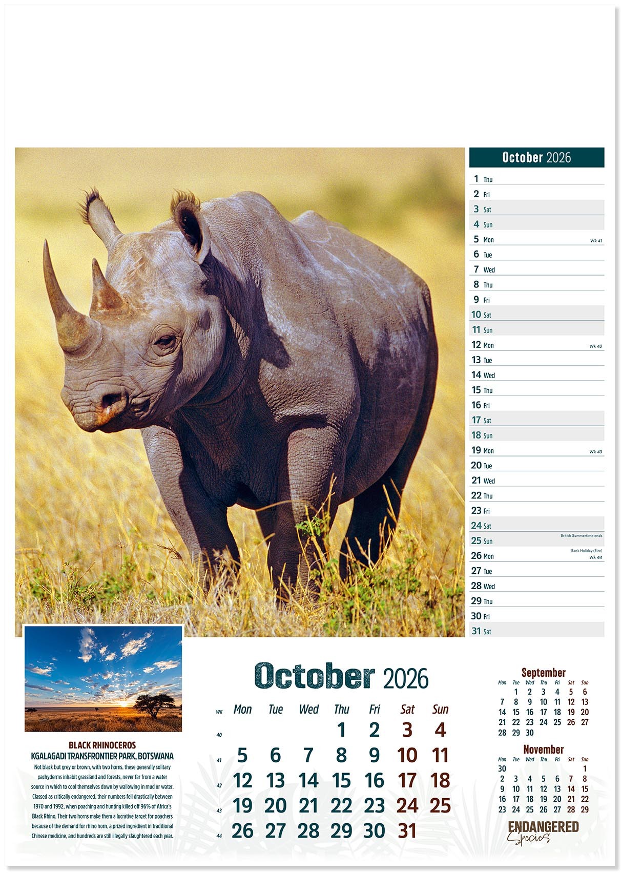 Endangered Species Calendar